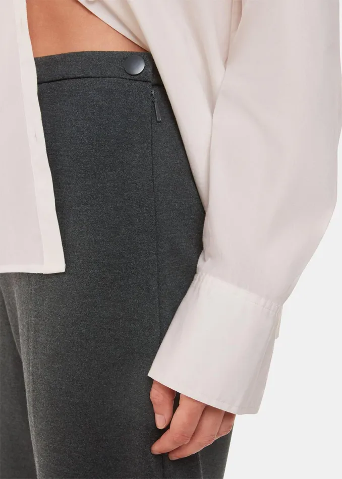 Women Trousers Whistles Grey Marl Camilla Wide Leg Trouser