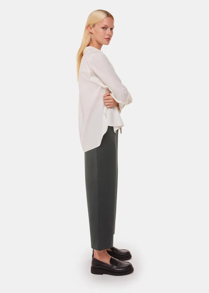 Women Trousers Whistles Grey Marl Camilla Wide Leg Trouser