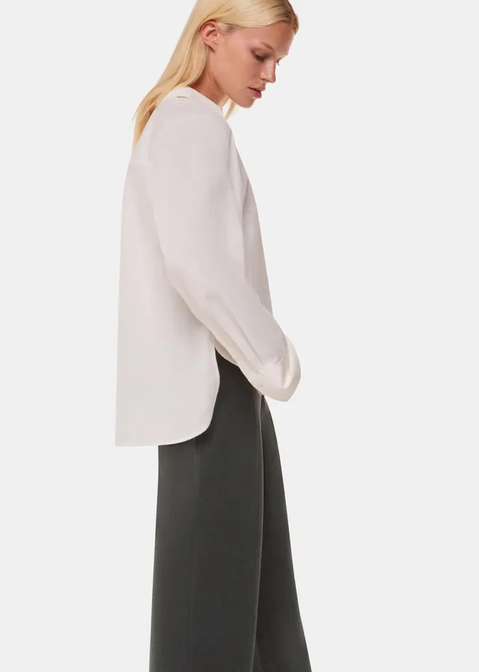 Women Trousers Whistles Grey Marl Camilla Wide Leg Trouser