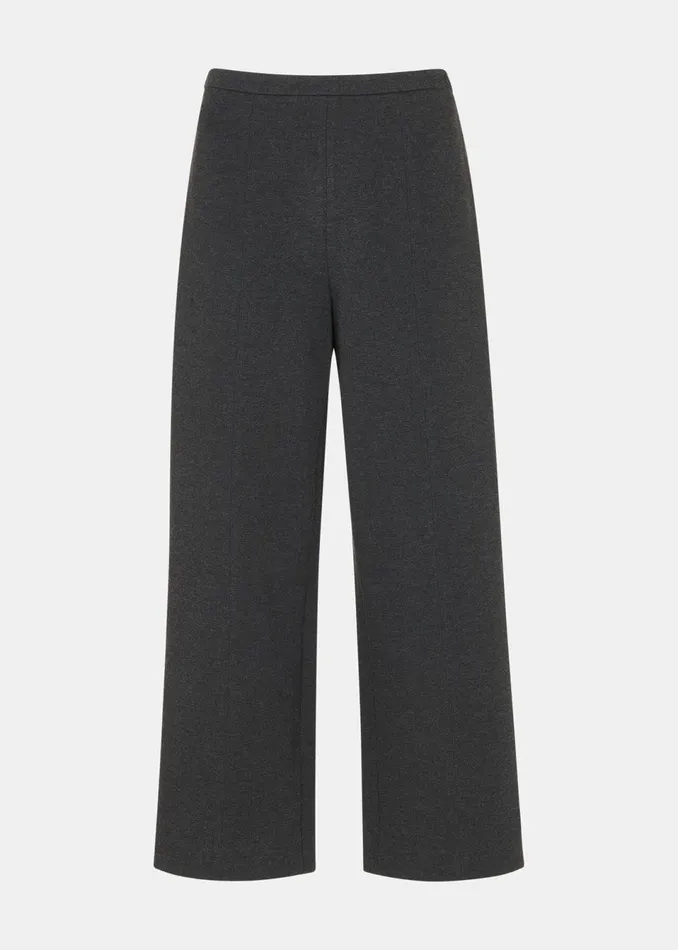 Women Trousers Whistles Grey Marl Camilla Wide Leg Trouser