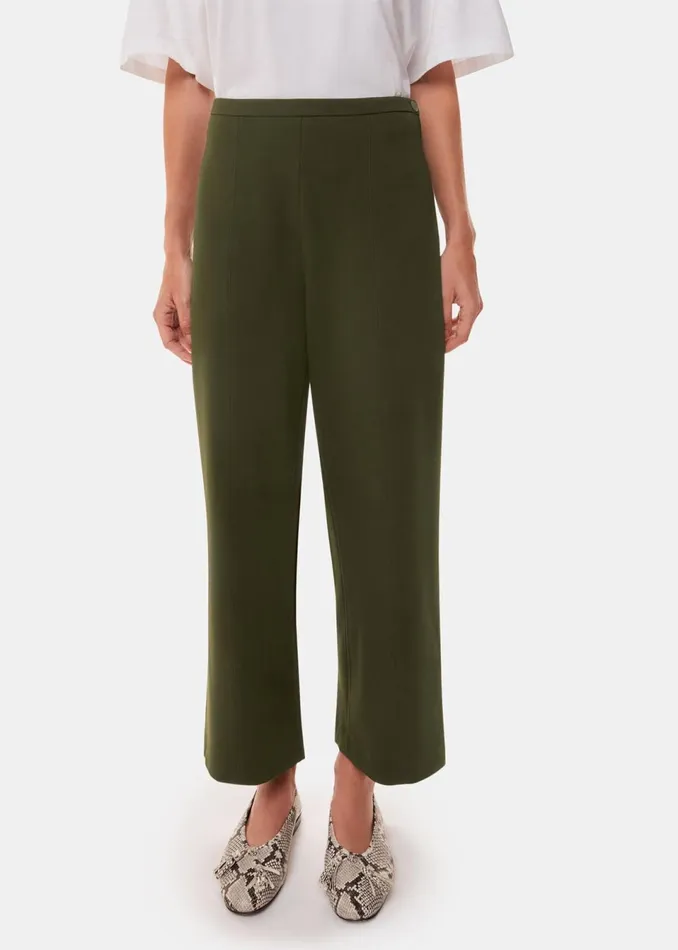 Women Trousers Whistles Khaki Camilla Wide Leg Trouser