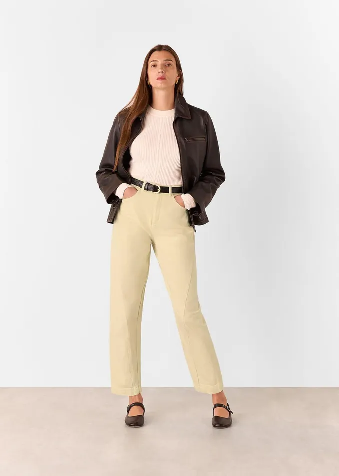 Women Trousers Whistles Neutral Lola Cotton Blend Trouser