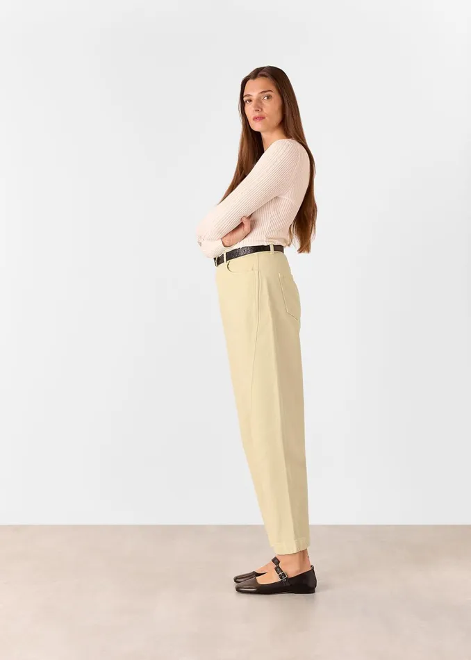 Women Trousers Whistles Neutral Lola Cotton Blend Trouser