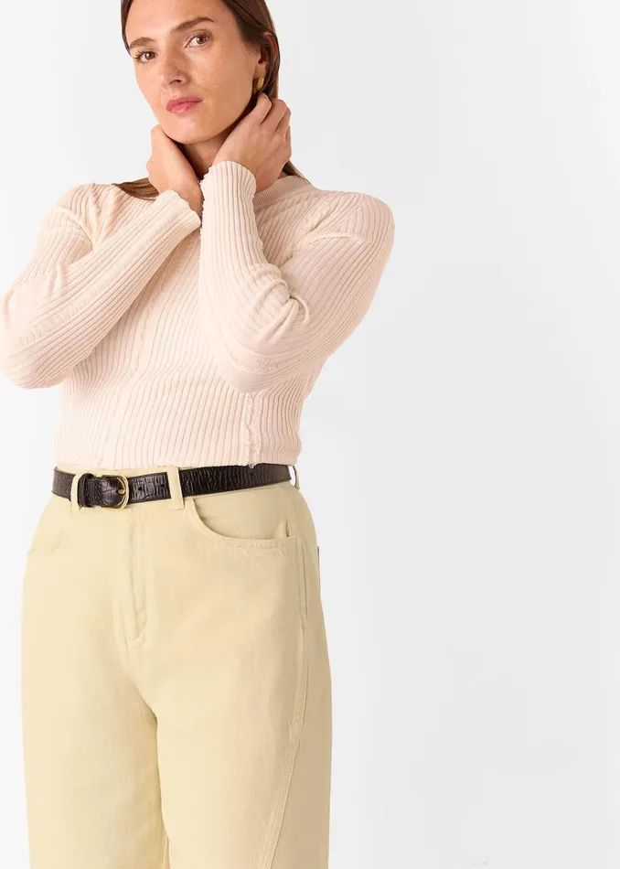Women Trousers Whistles Neutral Lola Cotton Blend Trouser