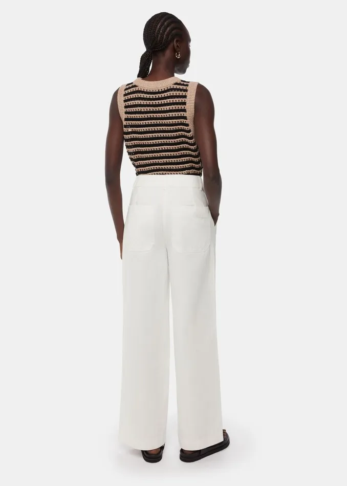 Women Trousers Whistles White Ruth Relaxed Leg Trouser