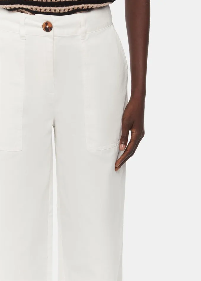 Women Trousers Whistles White Ruth Relaxed Leg Trouser
