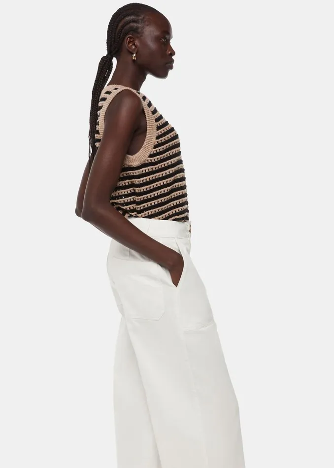 Women Trousers Whistles White Ruth Relaxed Leg Trouser