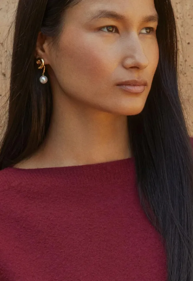 Women Twist Earrings Gold Poetry Fashion Jewellery