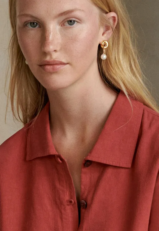 Women Twist Earrings Gold Poetry Fashion Jewellery