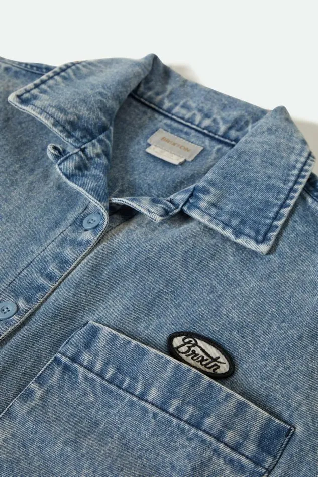 Women Utopia LS Overshirt Light Denim Brixton Flannels and Buttonups