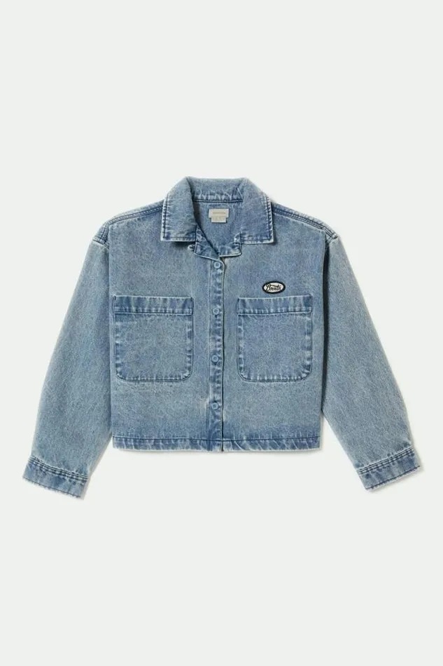 Women Utopia LS Overshirt Light Denim Brixton Flannels and Buttonups