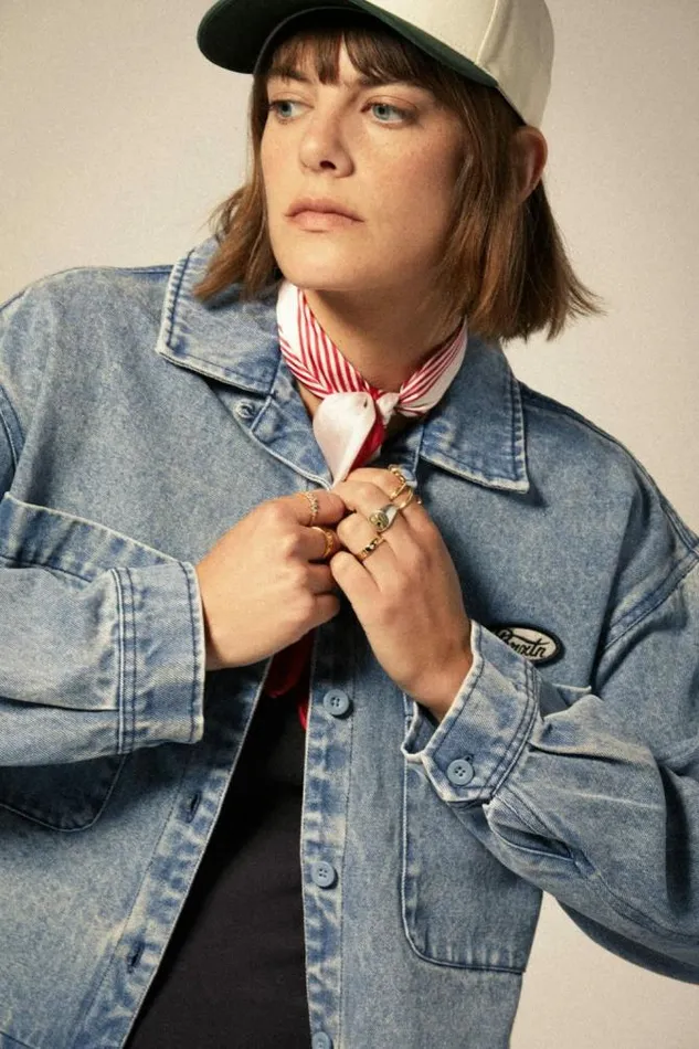 Women Utopia LS Overshirt Light Denim Brixton Flannels and Buttonups