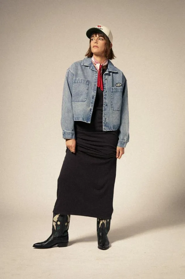 Women Utopia LS Overshirt Light Denim Brixton Flannels and Buttonups