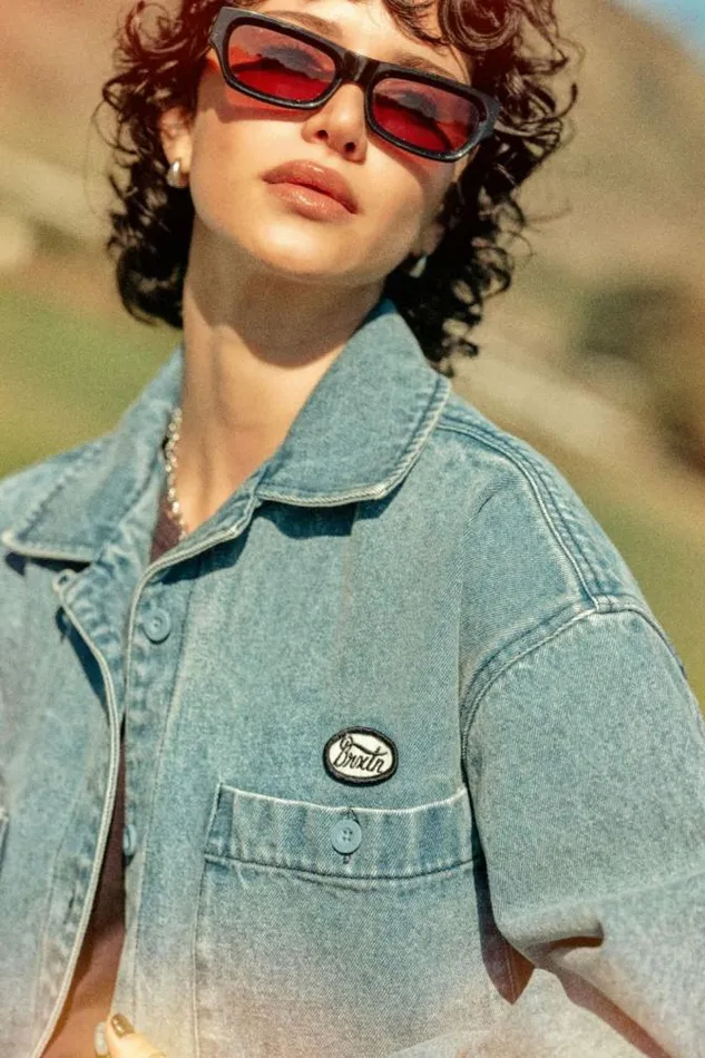 Women Utopia LS Overshirt Light Denim Brixton Flannels and Buttonups