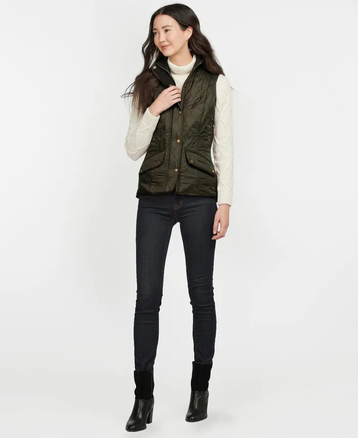 Women Vests Barbour Cavalry Gilet Navymerlot