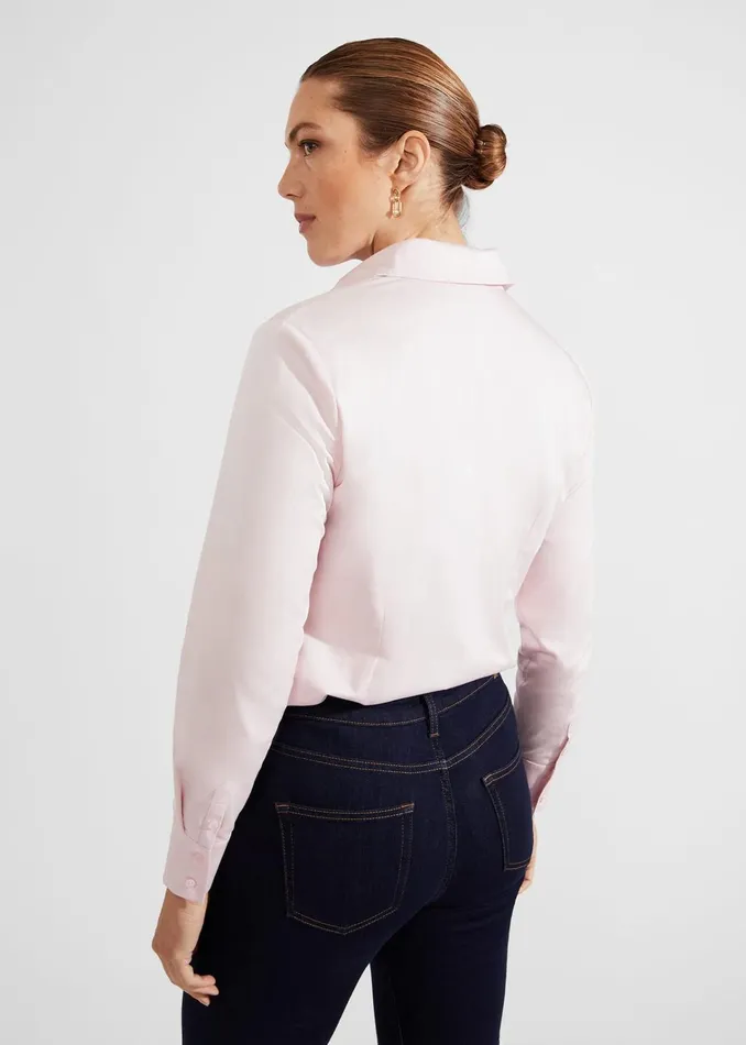 Women Victoria Cotton Blend Shirt Pale Pink Hobbs Tops