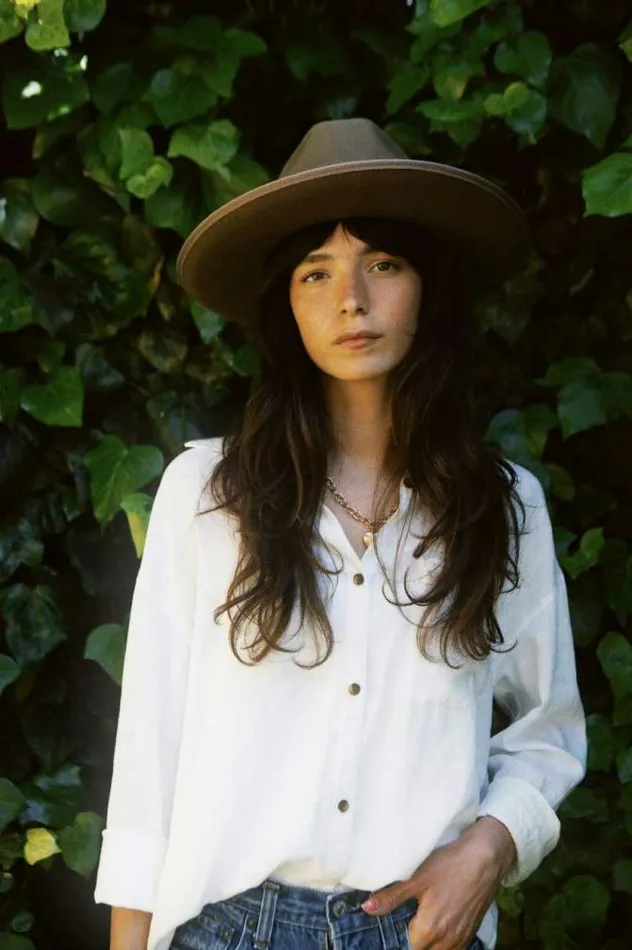 Women Vintage Linen LS Woven Shirtdress Off White Brixton Tops