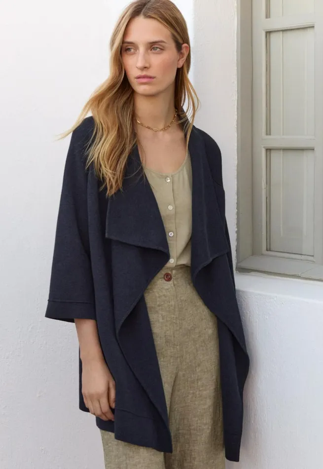 Women Waterfalledge Jacket Ink Poetry Fashion Cardigans