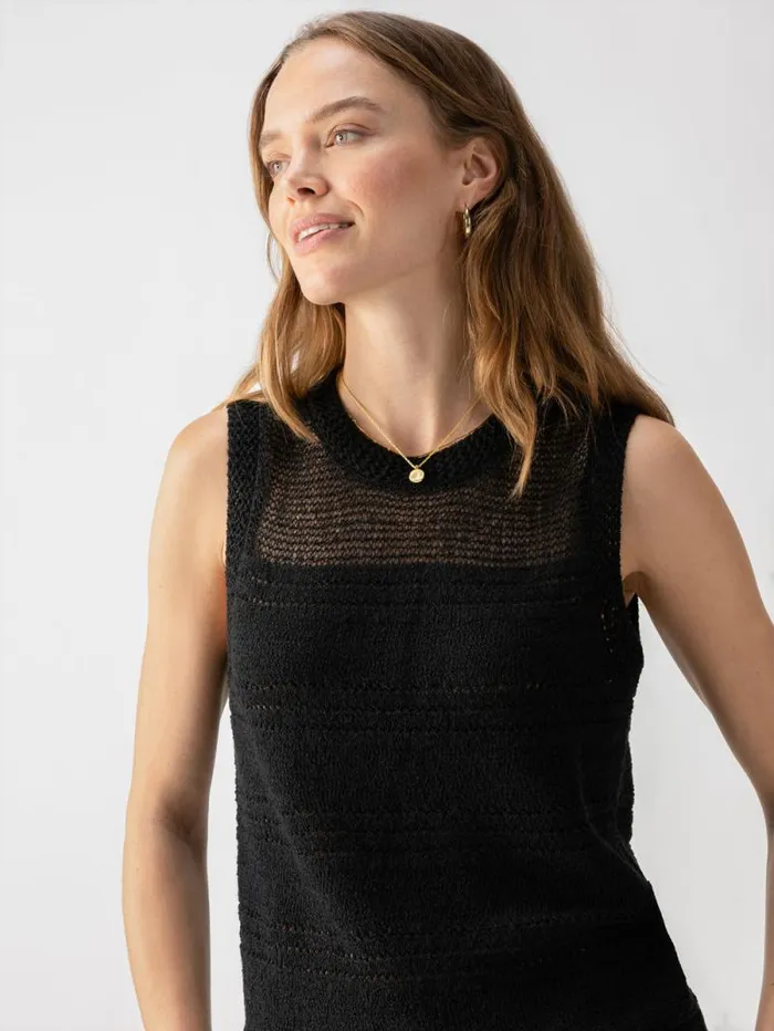 Women Waves Of Summer Sweater Shell Tank Black Sanctuary Clothing Sweaters and Cardis Women Waves Of Summer Sweater Shell Tank Black Sanctuary Clothing Sweaters and Cardis