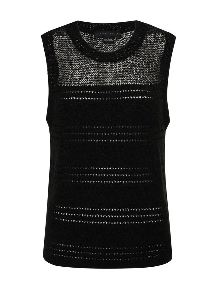 Women Waves Of Summer Sweater Shell Tank Black Sanctuary Clothing Sweaters and Cardis Women Waves Of Summer Sweater Shell Tank Black Sanctuary Clothing Sweaters and Cardis