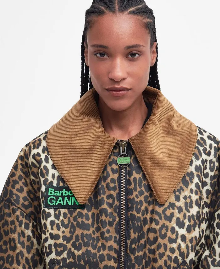 Women Waxed Jackets Barbour X GANNI Printed Waxed Bomber Jacket Leopard Printclassic Women Waxed Jackets Barbour X GANNI Printed Waxed Bomber Jacket Leopard Printclassic