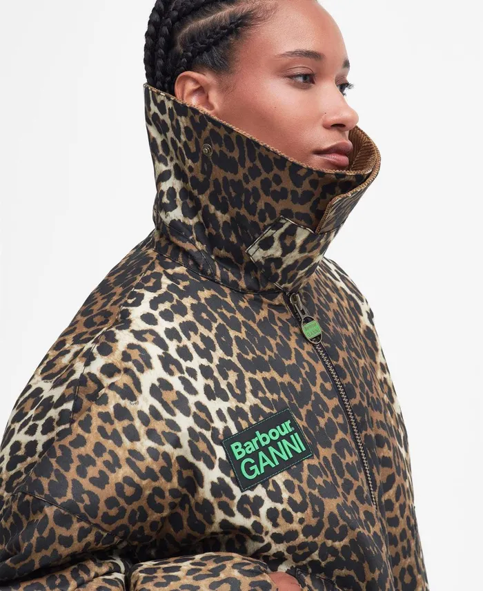 Women Waxed Jackets Barbour X GANNI Printed Waxed Bomber Jacket Leopard Printclassic Women Waxed Jackets Barbour X GANNI Printed Waxed Bomber Jacket Leopard Printclassic