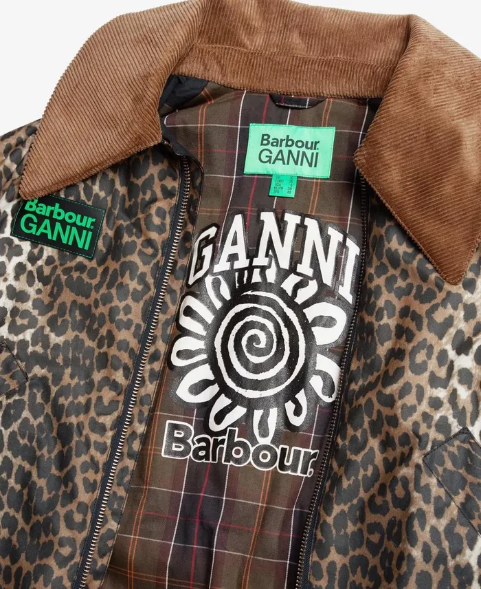 Women Waxed Jackets Barbour X GANNI Printed Waxed Bomber Jacket Leopard Printclassic Women Waxed Jackets Barbour X GANNI Printed Waxed Bomber Jacket Leopard Printclassic