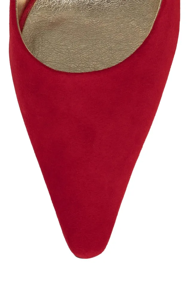Women Wedge Jeffrey Campbell JULIETTE Red Suede Gold