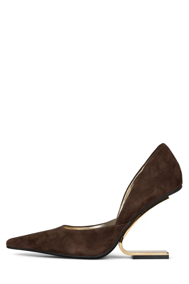 Women Wedge Jeffrey Campbell JULIETTE Red Suede Gold
