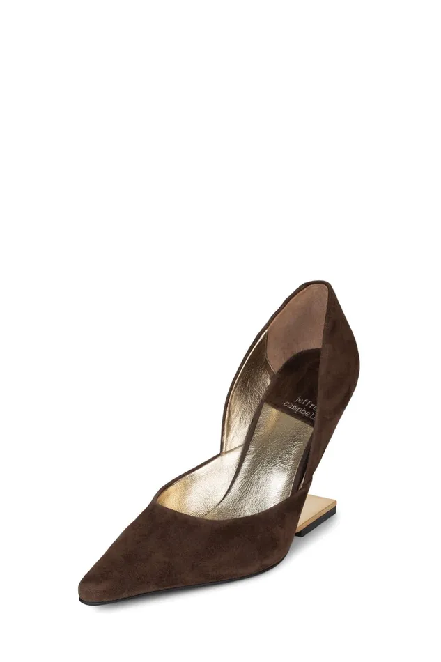 Women Wedge Jeffrey Campbell JULIETTE Red Suede Gold