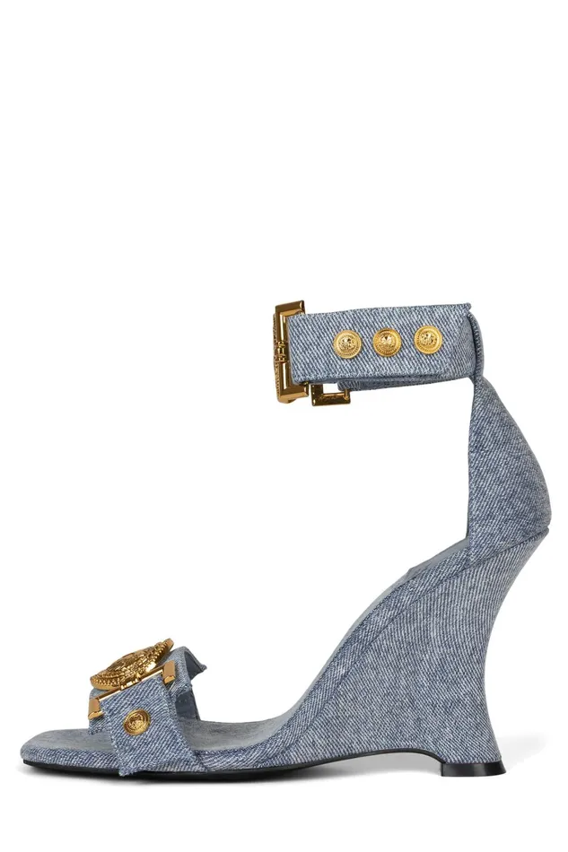 Women Wedge Jeffrey Campbell LEONITE Black Satin Gold