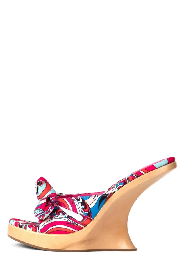 Women Wedge Jeffrey Campbell TEASING Fuchsia Blue Multi