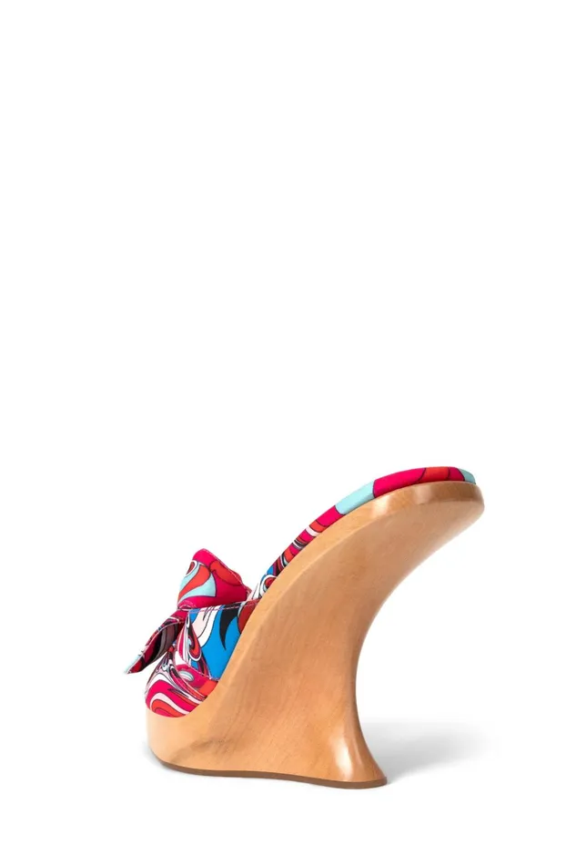 Women Wedge Jeffrey Campbell TEASING Fuchsia Blue Multi