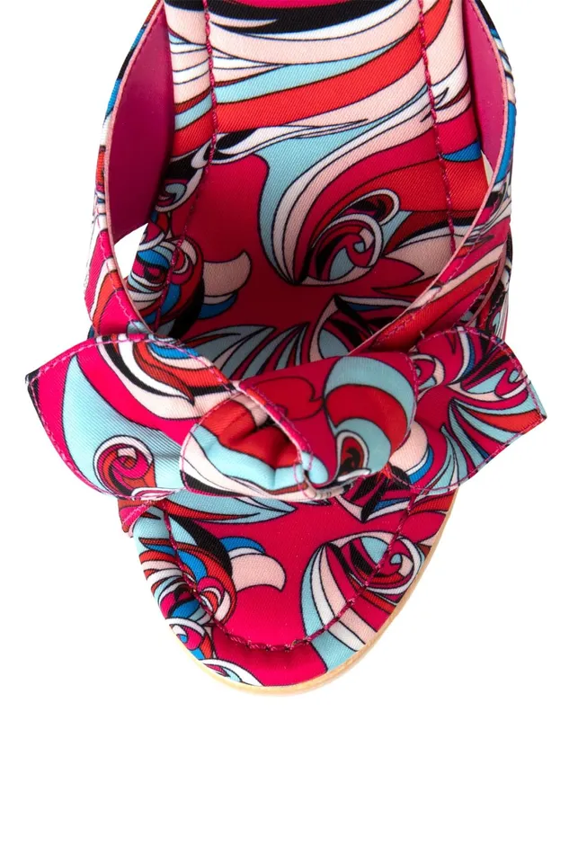 Women Wedge Jeffrey Campbell TEASING Fuchsia Blue Multi