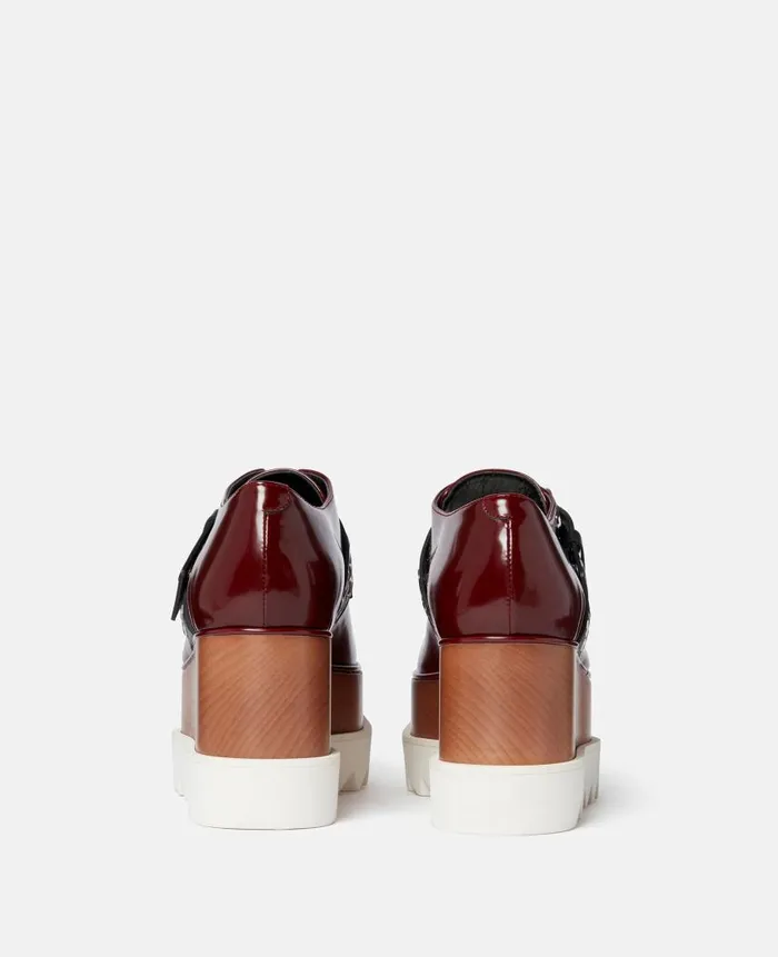 Women Wedges Stella McCartney Elyse Stud Band Platform Shoes Plum