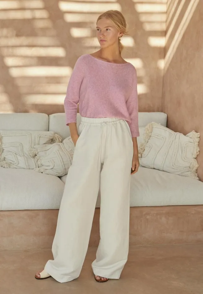 Women Wideleg Drawstring Trousers Poetry Fashion Trousers and Shorts