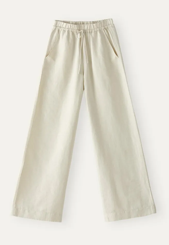 Women Wideleg Drawstring Trousers Poetry Fashion Trousers and Shorts