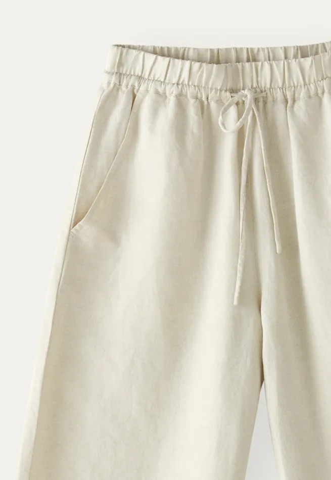 Women Wideleg Drawstring Trousers Poetry Fashion Trousers and Shorts