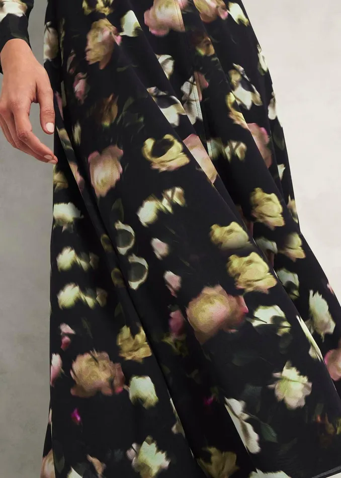 Women Windermere Silk Dress Black Multi Hobbs Dresses and Jumpsuits