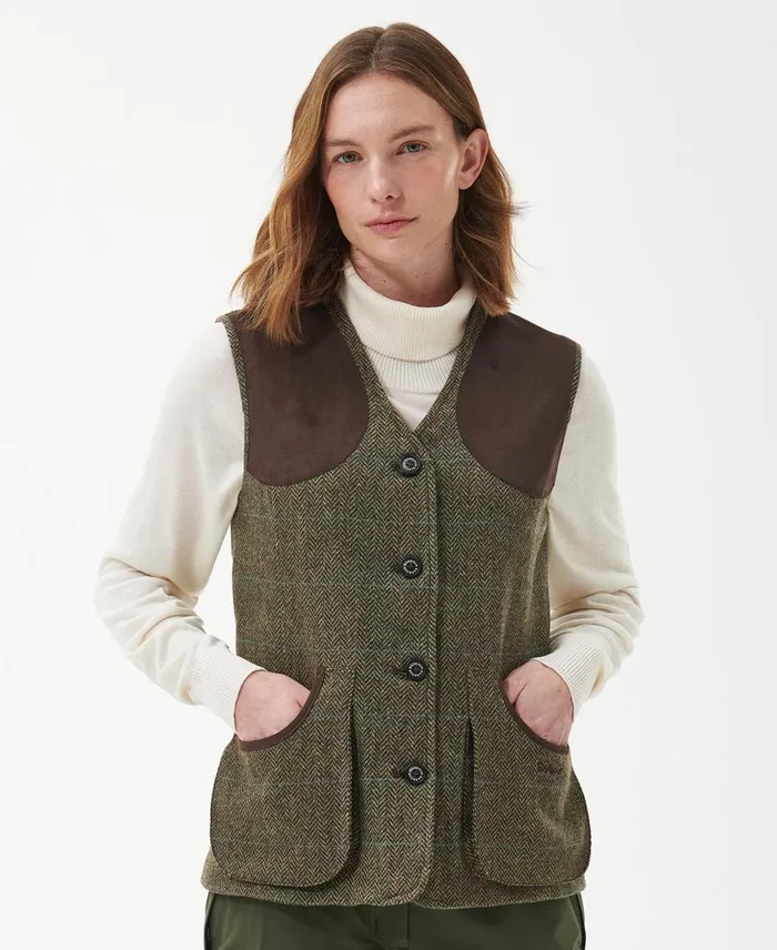 Women Wool Jackets Barbour Fairfield Gilet Gardeniabrown