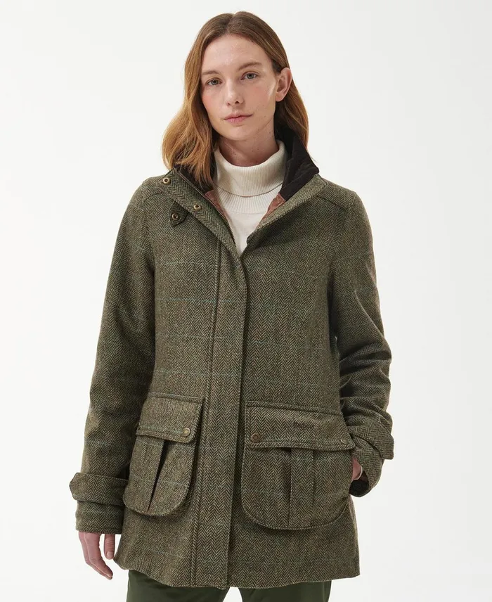 Women Wool Jackets Barbour Fairfield Wool Jacket Gardenia