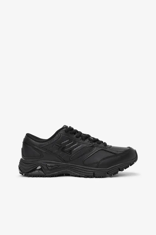 Work Shoes Women Fila Memory Flux Slip Resistant Shoe 001 Black Black Black