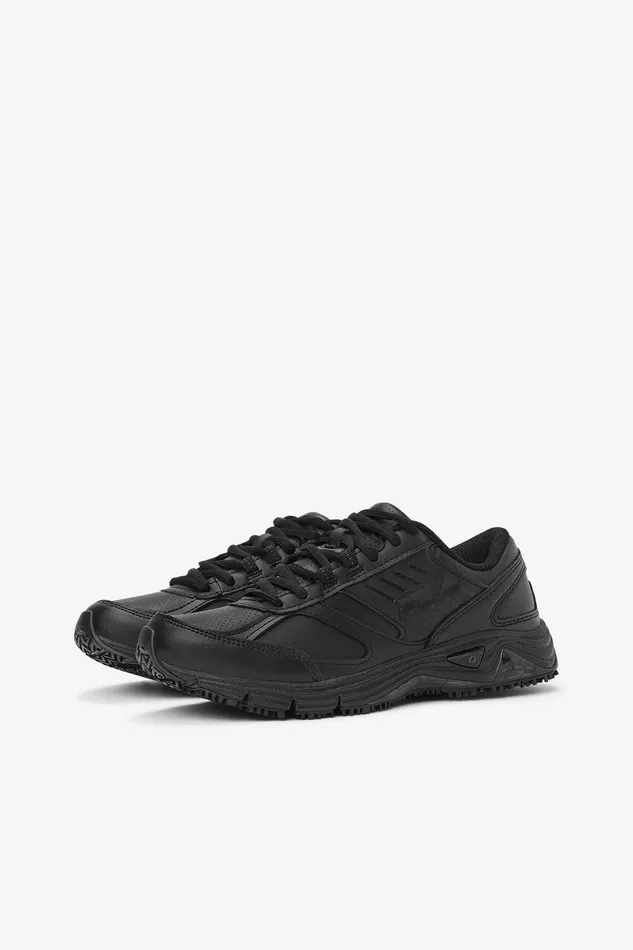 Work Shoes Women Fila Memory Flux Slip Resistant Shoe 001 Black Black Black