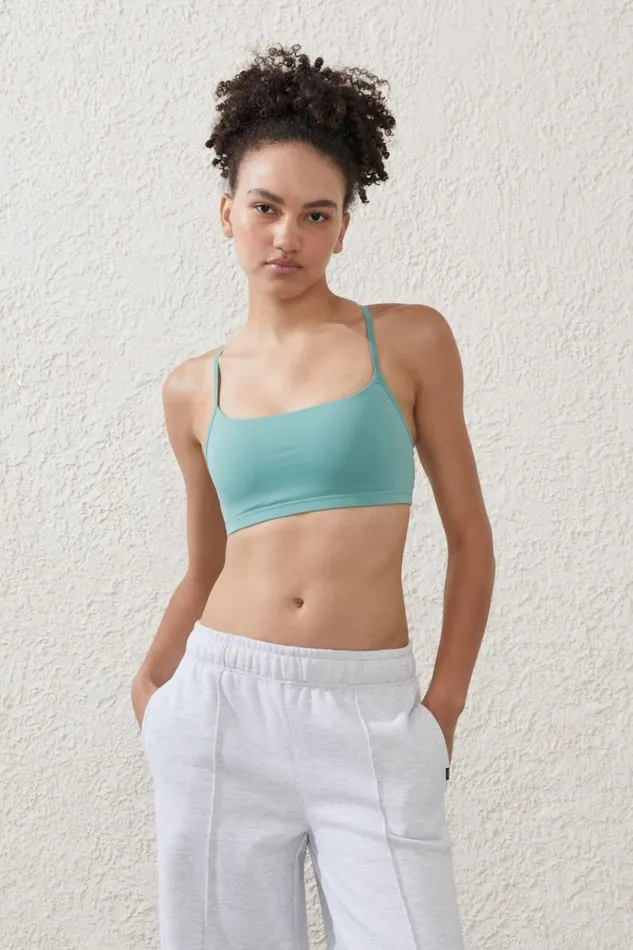 Workout Yoga Crop Malachite Green Women Cotton On Tops