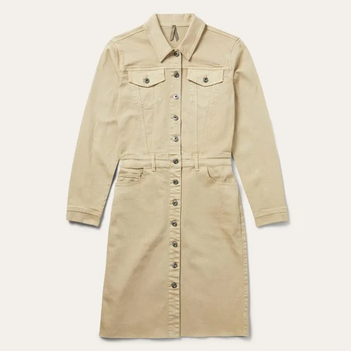Workwear Inspired Shirt Dress Tan Women Stetson Shirt Dresses