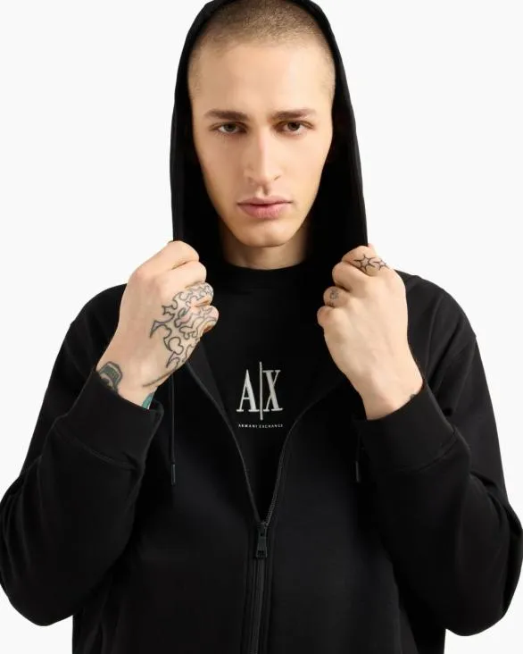 ZipUp Sweatshirts Black Men Armani Matching Sets ZipUp Sweatshirts Black Men Armani Matching Sets