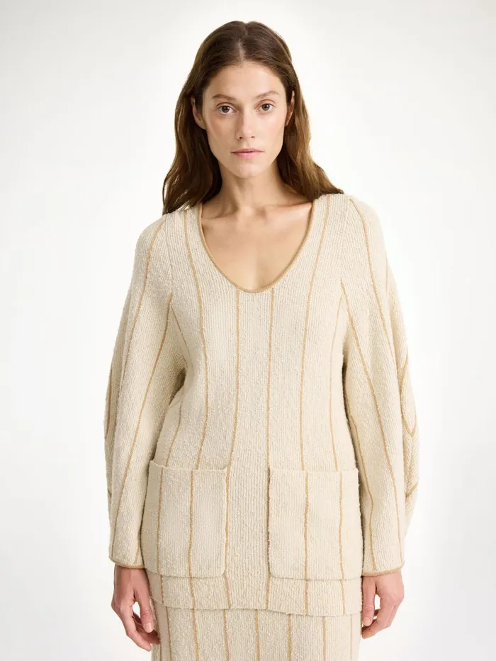 Zoita Blouse Oyster Gray Women By Malene Birger Knitwear